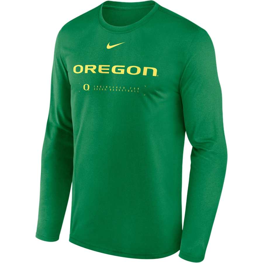 Nike Nike Oregon Courtside Basketball Shootaround Legend Men's Nike Dri-FIT College Long-Sleeve T-Shirt