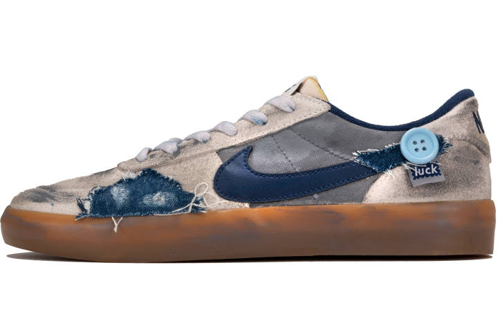 Nike Nike Heritage Slip Resistant, Abrasion Resistant, Lightweight Low top Skateboard Shoes Unisex Blue Gray