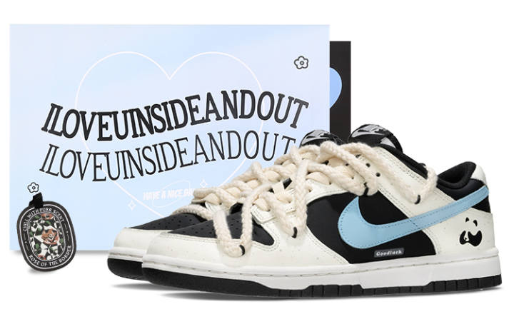Nike Nike Dunk Panda, Blueberry Low top Skateboard Shoes Women's White Blue
