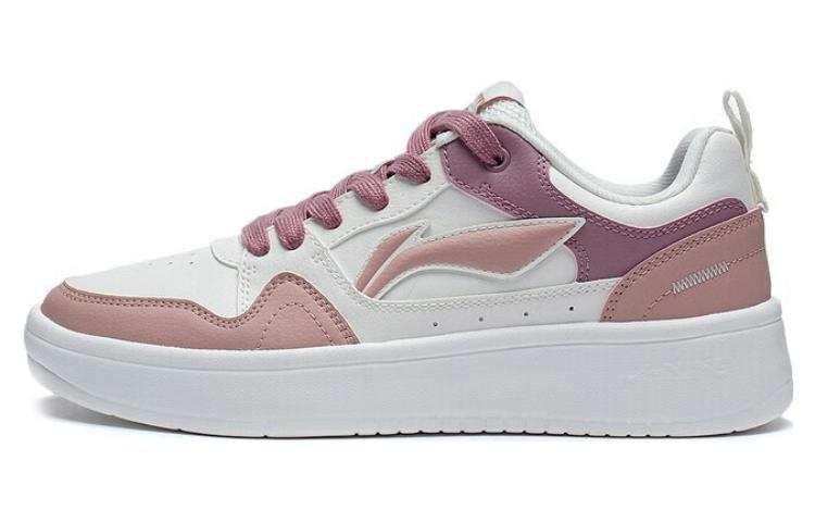Li-Ning Li Ning Line 2.0 Comfortable Slip Resistant Abrasion Resistant Low top Skateboard Shoes Women's White Rose Pink