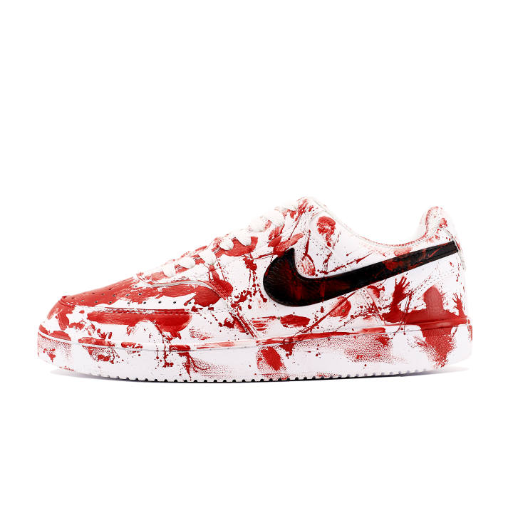 Nike Nike Court Vision 1 Leather Slip Resistant Abrasion Resistant Low top Skateboard Shoes Men's Red White