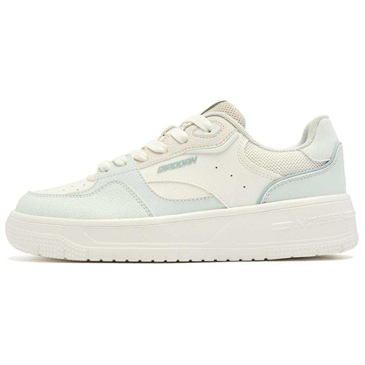 QIAODAN Slip Resistant Abrasion Resistant Low top Skateboard Shoes Women's White Green