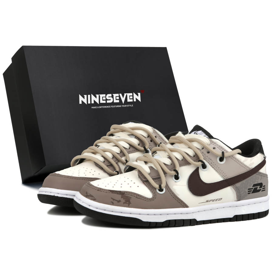 Nike Nike Dunk Panda Abrasion Resistant Low top Skateboard Shoes Unisex Beige White Brown