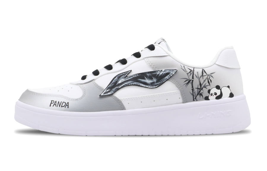 Li-Ning Li Ning Slip Resistant, Abrasion Resistant, Height Increasing Low top Skateboard Shoes Men's White Black
