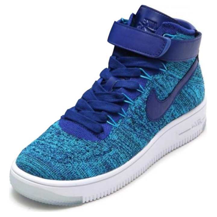 Nike Nike Air Force 1 Slip Resistant Abrasion Resistant Mid top Skateboard Shoes Unisex Blue White