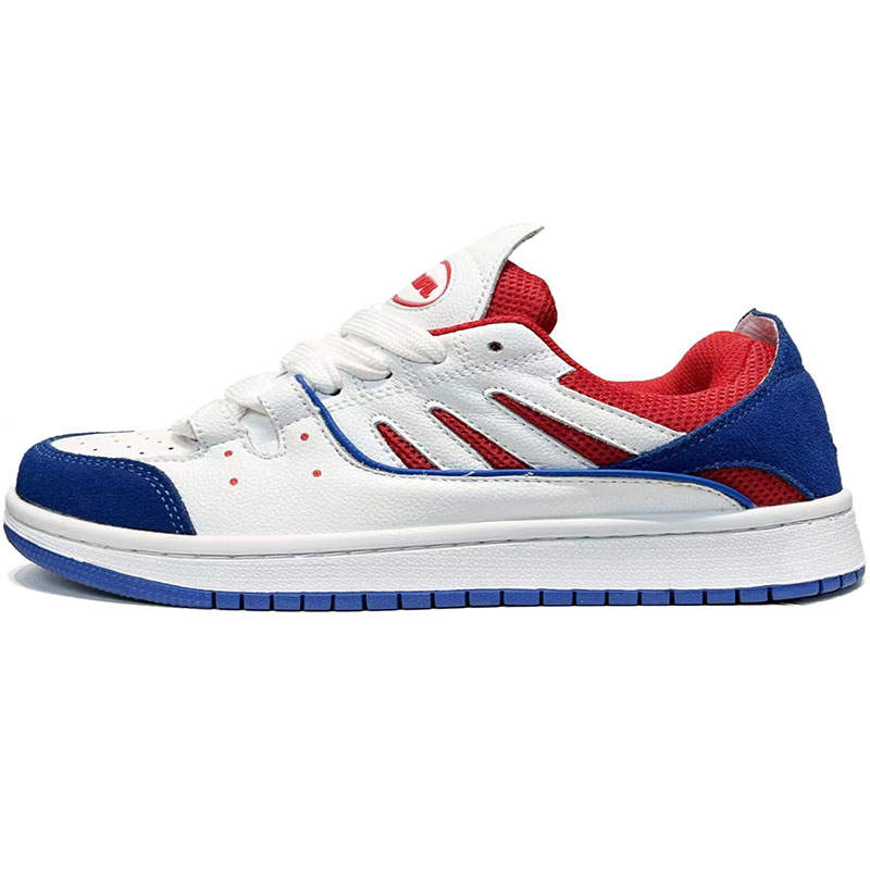 Dbeuatiful Puffy Shoes Slip Resistant Abrasion Resistant Low top Skateboard Shoes Unisex White Blue Red