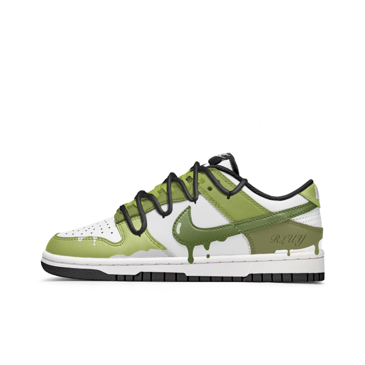 Nike Nike Dunk Slip Resistant Abrasion Resistant Low top Skateboard Shoes Unisex White Green