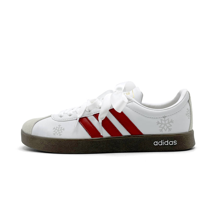 Adidas Adidas VL COURT 2.0 Ice Flower Flying Petals Abrasion Resistant Low top Skateboard Shoes Unisex White
