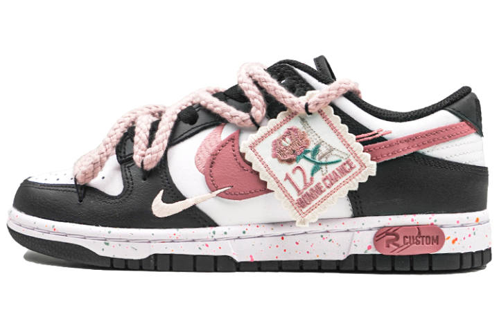 Nike Nike Dunk Low Multi Color Swoosh Rose Secrets Low top Skateboard Shoes Women's Mist Pink