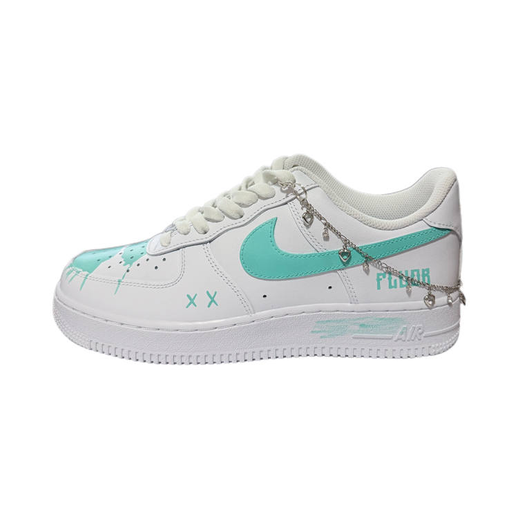 Nike Nike Air Force 1 Low top Skateboard Shoes Women's White Green