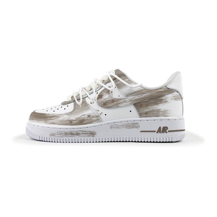 Nike Nike Air Force 1 Abrasion Resistant Abrasion Resistant Low top Skateboard Shoes Unisex White Brown
