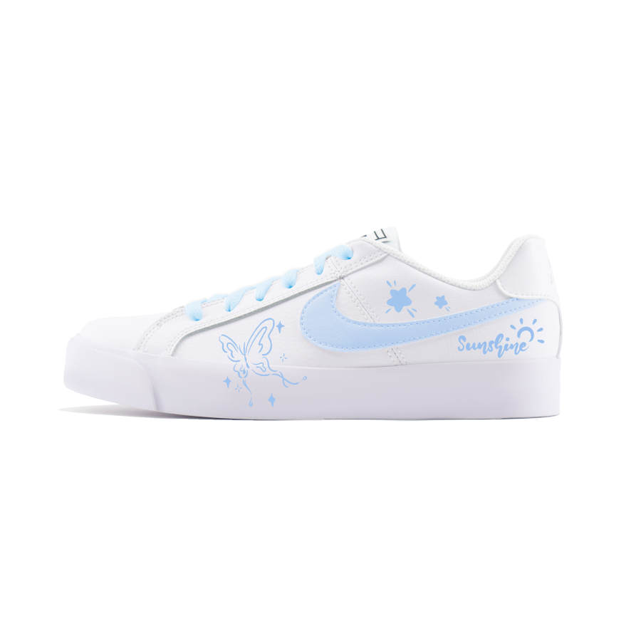 Nike Nike Court Royale AC Abrasion Resistant Abrasion Resistant Low top Skateboard Shoes Women's White Blue