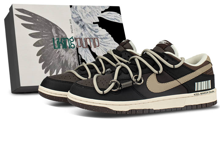 Nike Nike Dunk Synthetic Leather Abrasion Resistant Abrasion Resistant Low top Skateboard Shoes Men's Chestnut