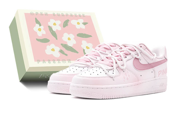 Nike Nike Air Force 1 Air Force 1 Low top Skateboard Shoes GS Pink White