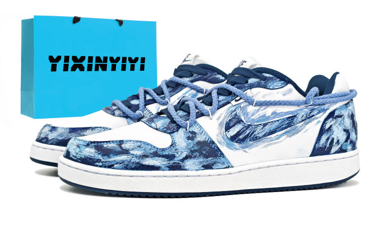 Nike Nike EBERNON Abrasion Resistant Abrasion Resistant Low top Skateboard Shoes Men's Blue
