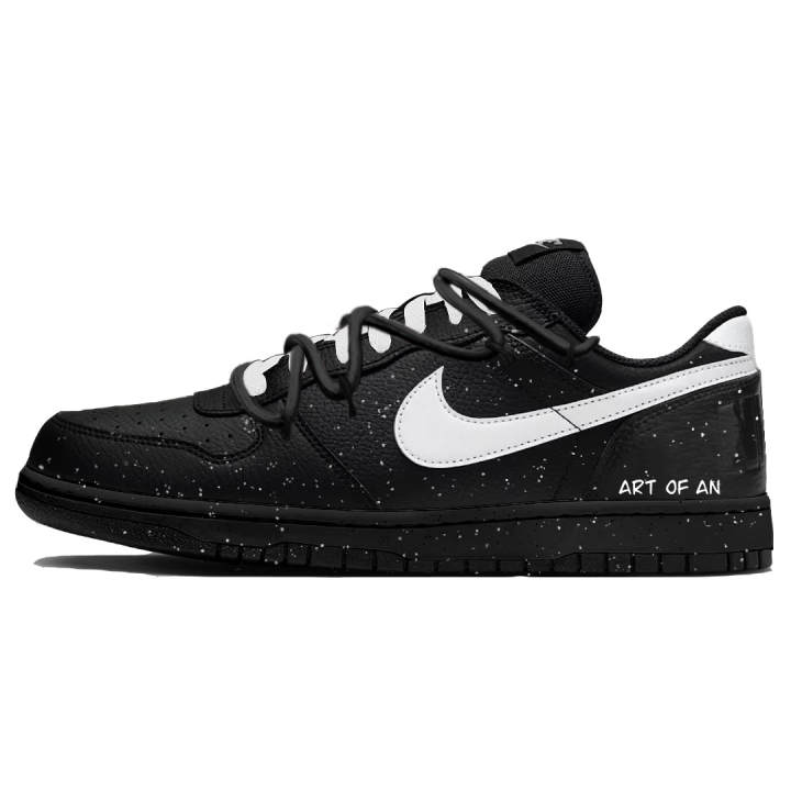 Nike Nike Big White Moon Abrasion Resistant Breathable Low top Skateboard Shoes Men's Black Blue