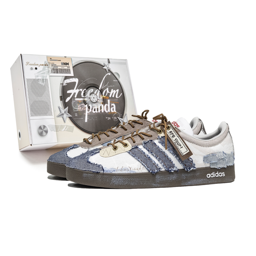 Adidas Neo VL Court 2.0 Free Panda, Box, Denim Very Busy Slip Resistant And Breathable Slip Resistant And Breathable