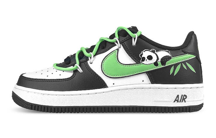 Nike Nike Air Force 1 Low top Skateboard Shoes GS Black White Green