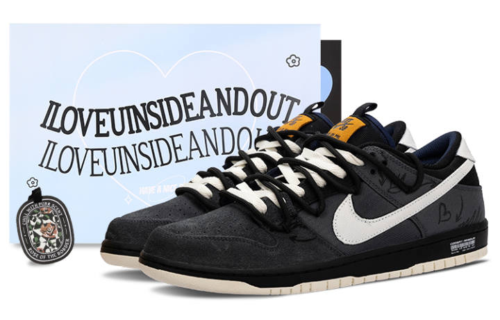 Nike Nike Dunk SB Graffiti Shooting Stars Low top Skateboard Shoes Unisex Black Gray