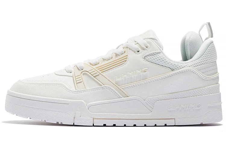 Li-Ning Li Ning 001 BTC Fabric Low top Slip Resistant, Abrasion Resistant, Lightweight Skateboard Shoes Men's White