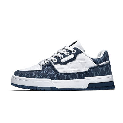 V-TOXSEIE V TOXSEIE Mid top Sports Skateboard Shoes Unisex White Blue