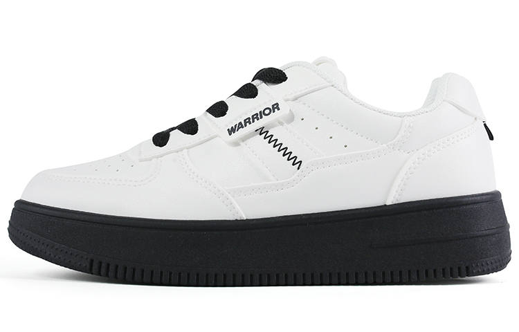 Warrior Abrasion Resistant Height Increasing Breathable Skateboard Shoes Women's White Black