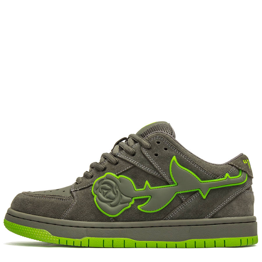 Youthloser Cow Suede Coverage Slip Resistant And Abrasion Resistant Low top Skateboard Shoes Unisex Umber Green