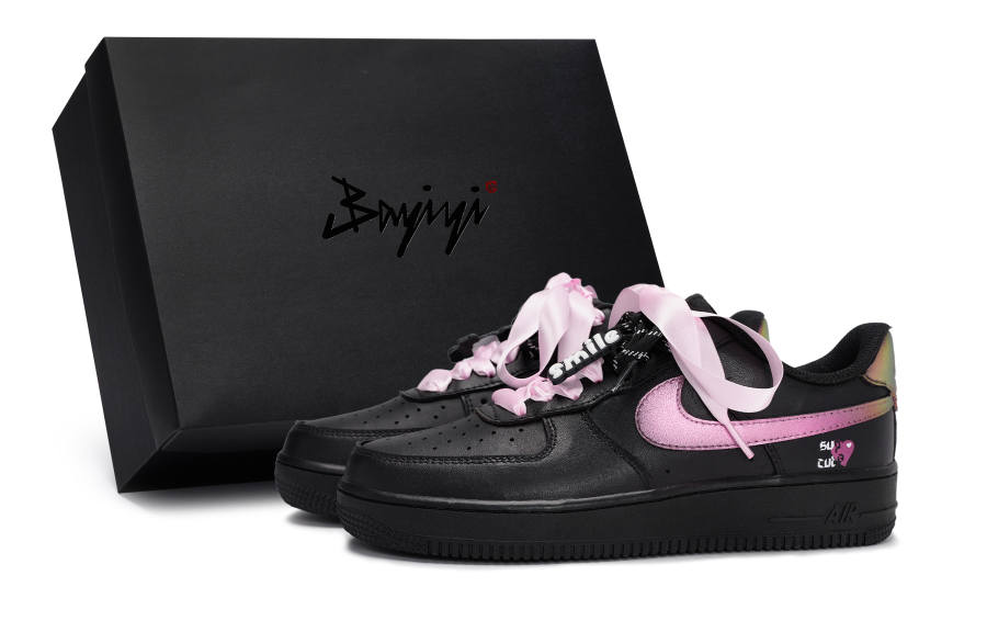 Nike Nike Air Force 1 Aby Sweetheart Slip Resistant Low top Skateboard Shoes Unisex Black Pink Rose Gold