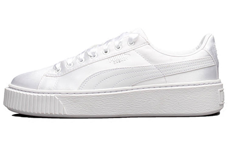PUMA PUMA Basket Platform Thick Sole Heighten Unisex White Silk
