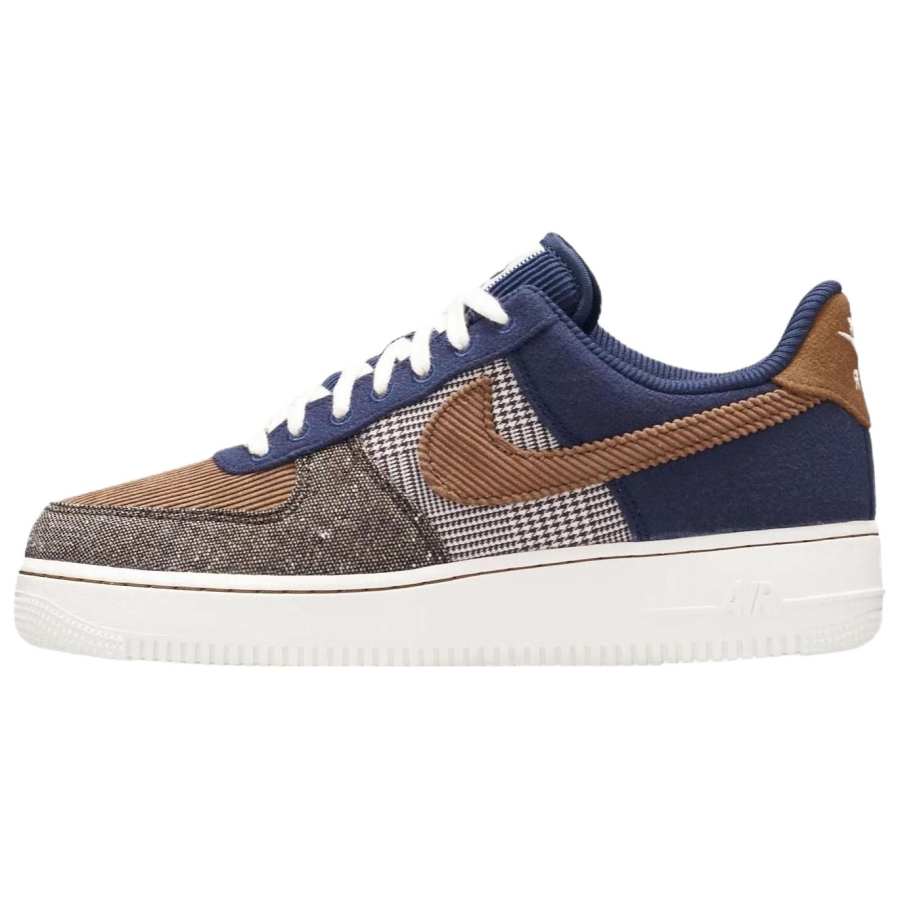 Nike Nike Air Force 1 Tweed, Corduroy Slip Resistant Abrasion Resistant Low top Skateboard Shoes Men's Brown