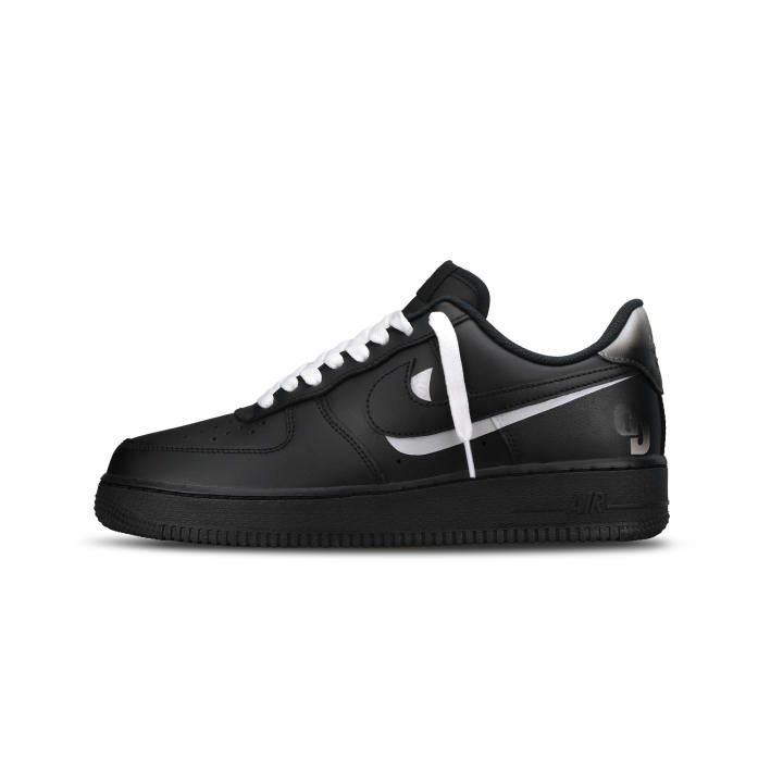 Nike Nike Air Force 1 Low top Skateboard Shoes Unisex Black Silver
