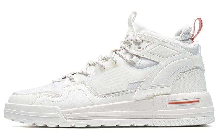 XTEP Sky Ride Collection Slip Resistant Abrasion Resistant High top Skateboard Shoes Men's White