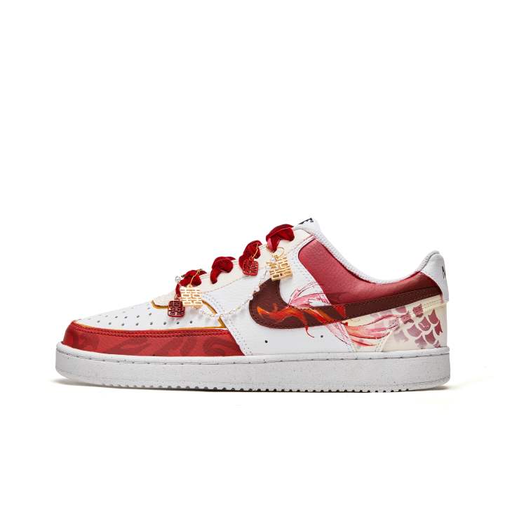 Nike Nike Court Vision 1 Slip Resistant Cushioning Slip Resistant Cushioning Low top Skateboard Shoes Men's Red White