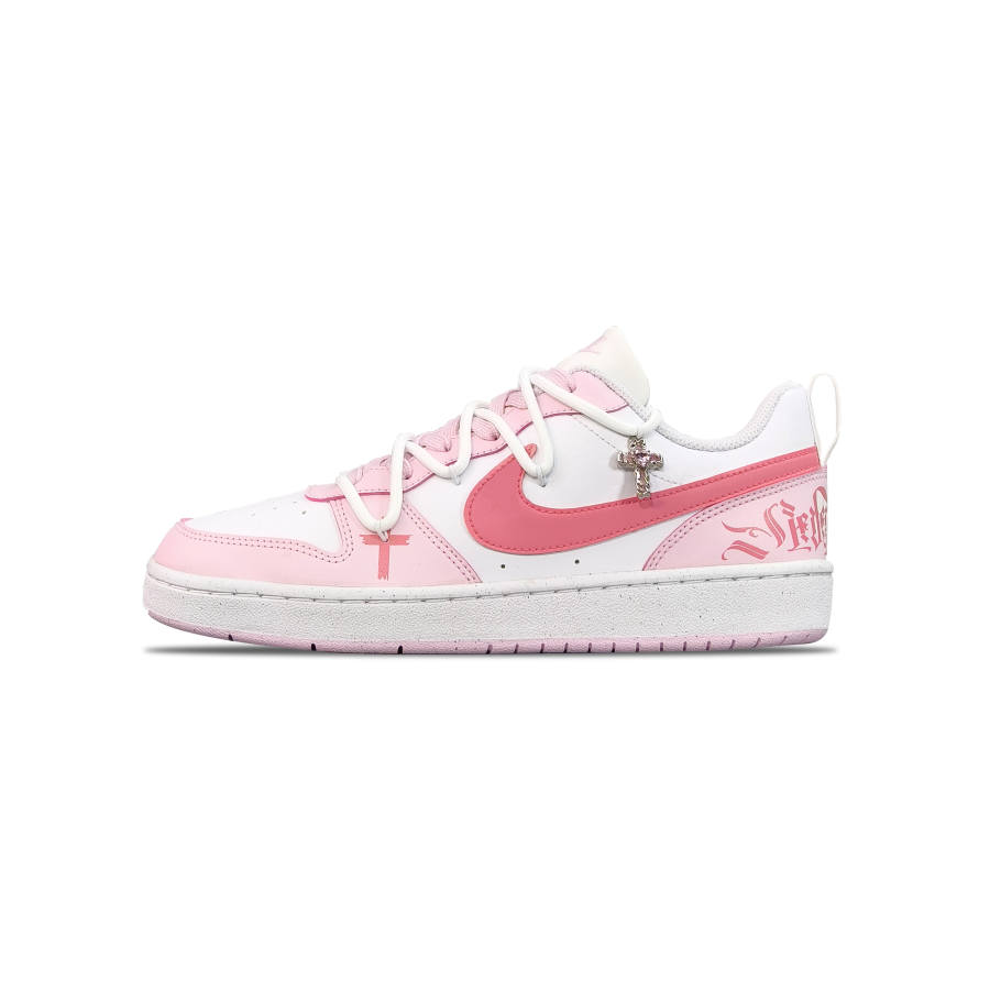 Nike Nike Court Borough Slip Resistant Abrasion Resistant Low top Skateboard Shoes Women's Pink White