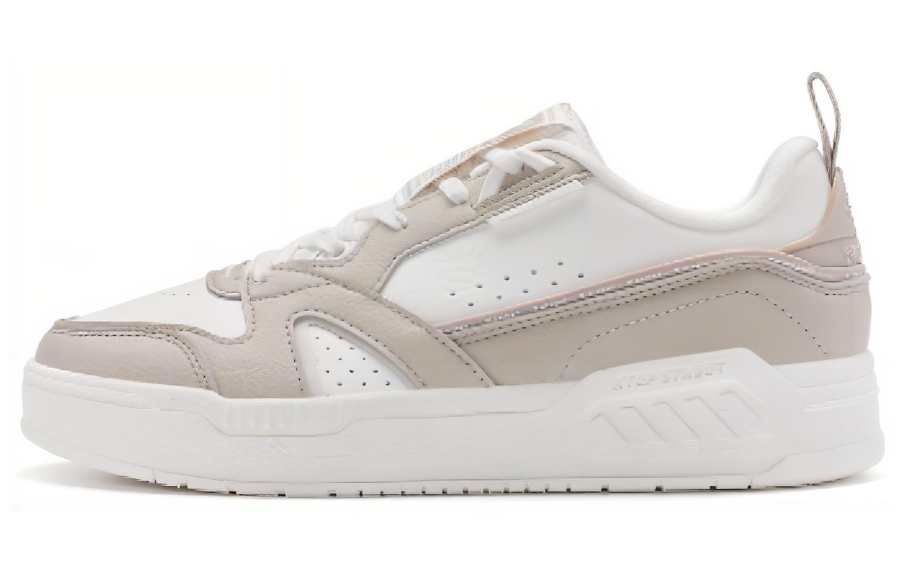 XTEP Innovation Synthetic Leather, TPU Cushioning, Wear Resistant Low top Skateboard Shoes Women's White Gray