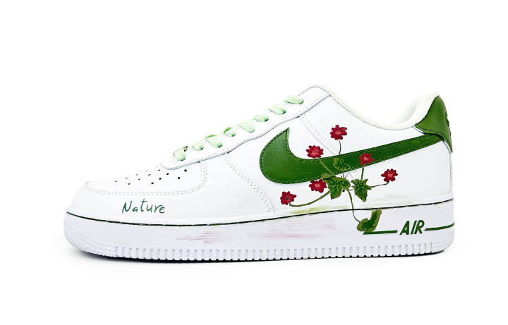 Nike Nike Air Force 1 Cow Leather Abrasion Resistant Low top Skateboard Shoes Men's Green