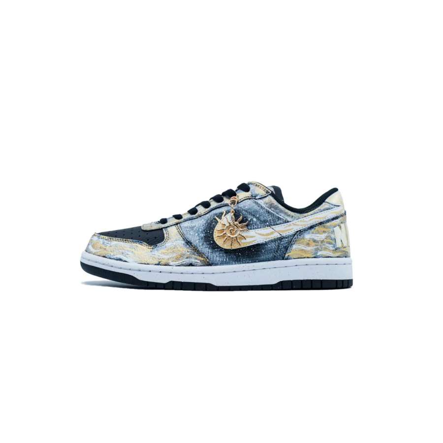 Nike Nike Big Gilded Totem Abrasion Resistant Breathable Low top Skateboard Shoes Men's Gray Gold