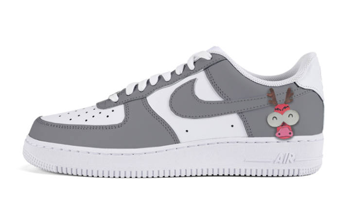 Nike Nike Air Force 1 Low top Skateboard Shoes Men's Dark Gray White