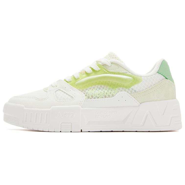 361° Lightweight And Breathable Low top Skateboard Shoes Women's Feather White Light Fruit Green