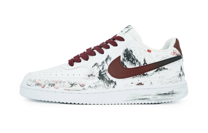 Nike Nike Court Vision 1 Low top Skateboard Shoes Men's White Red