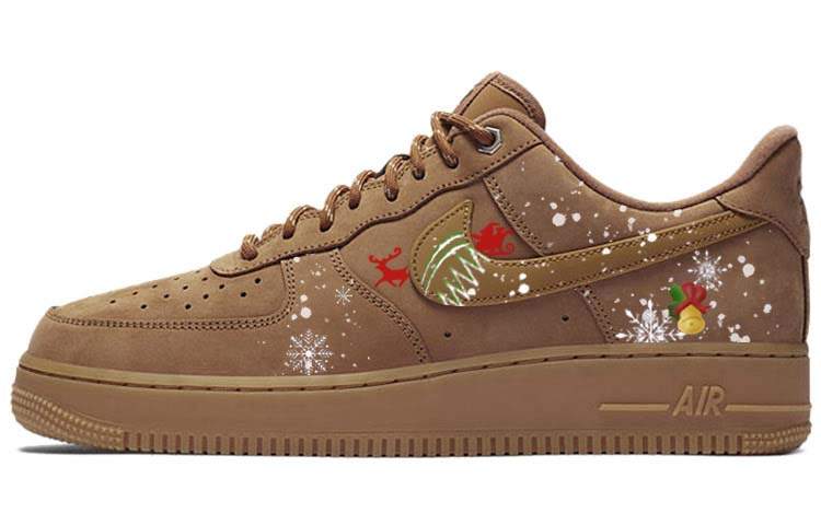 Nike Nike Air Force 1 Christmas Bell, Festival Ambient, Vintage Low top Skateboard Shoes Unisex Wheat