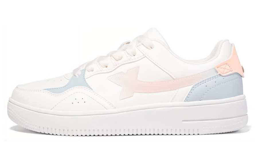 XTEP Air Force 1 Textile, Synthetic Leather Breathable Low top Skateboard Shoes Women's Beige Green