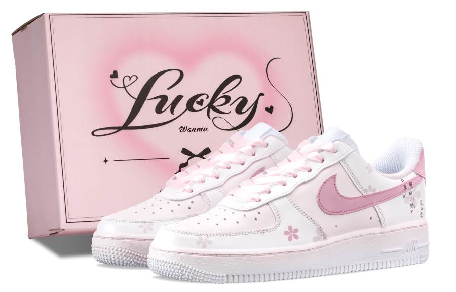 Nike Nike Air Force 1 Slip Resistant Abrasion Resistant Low top Skateboard Shoes Women's Pink