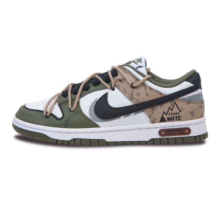 Nike Nike Dunk Slip Resistant Abrasion Resistant Low top Skateboard Shoes Women's Brown Green