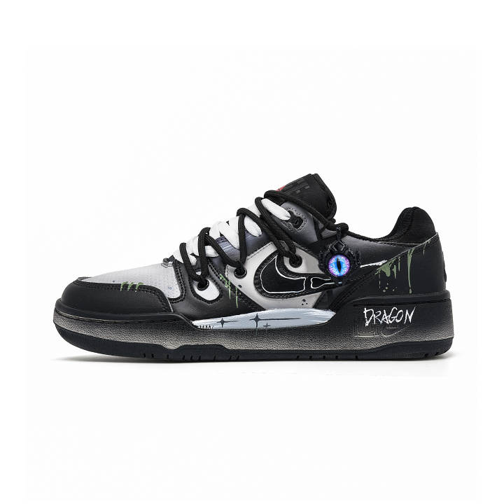 Nike Nike Full Force Low top Skateboard Shoes Men's Black Gray Green