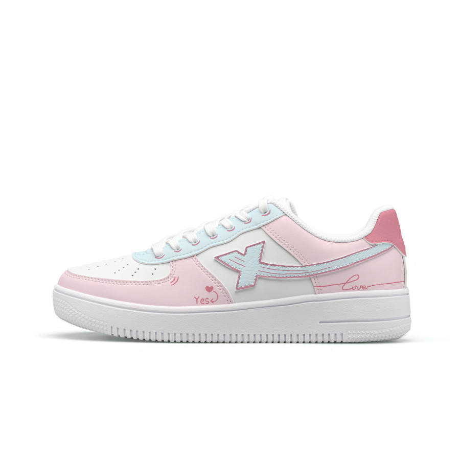 XTEP Air Force 1 Pink Blue Sweet Dream Low top Skateboard Shoes Women's