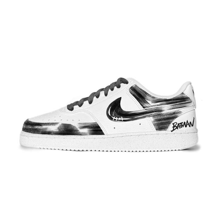 Nike Nike Court Vision 1 Oreo Lightweight And Breathable Low top Skateboard Shoes Unisex Black White