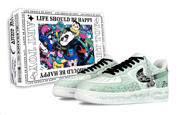 Nike Nike Air Force 1 Enchanted Realm, Serpent Green Slip Resistant Abrasion Resistant Low top Skateboard Shoes Men's