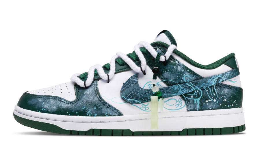 Nike Nike Dunk Wild Bamboo Abrasion Resistant Low top Skateboard Shoes Unisex White Green