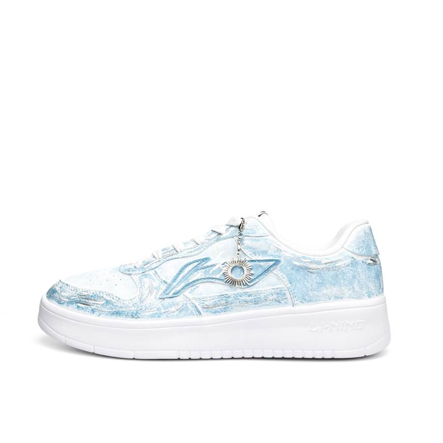 Li-Ning Li Ning Floating Boat Abrasion Resistant Lightweight Breathable Low top Skateboard Shoes Unisex White Blue